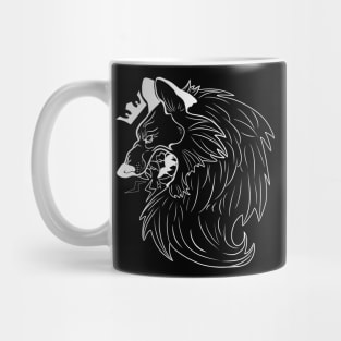 White wolfy In A Crown Mug